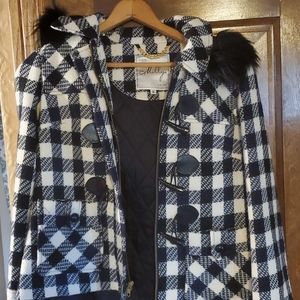 Milly Black and White Buffalo check jacket